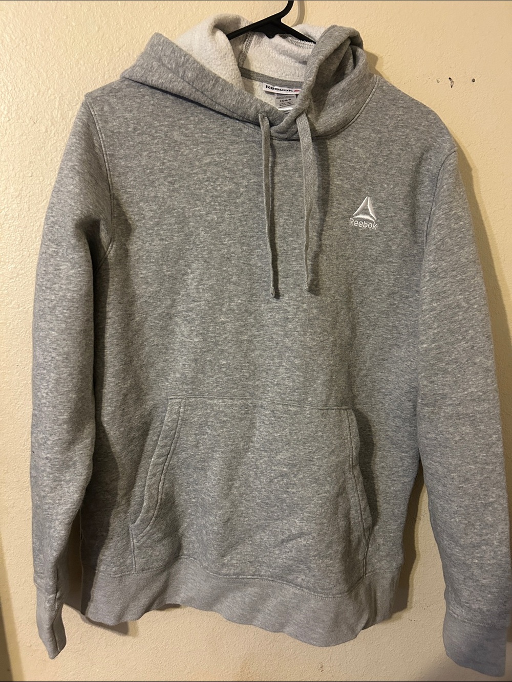 Reebok Gray Pullover Hoodie with White Logo